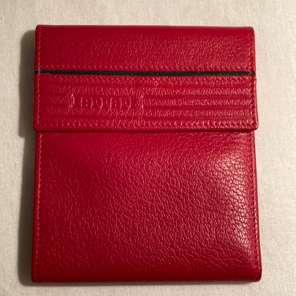 Ferrari Red Leather bifold Wallet made in Italy